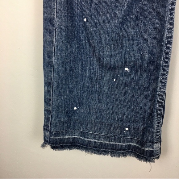 Guess Paint Splatter Distressed Flare Leg Jeans - Picture 5 of 8